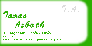 tamas asboth business card
